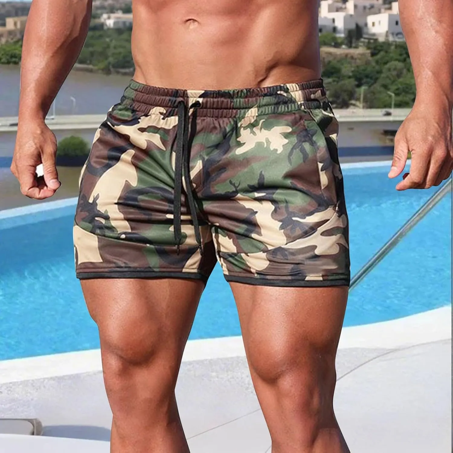 Workout Shorts Men Comfortable Quick Dry and Relaxed Fit Athletic Shorts with Pocket 2025 Summer