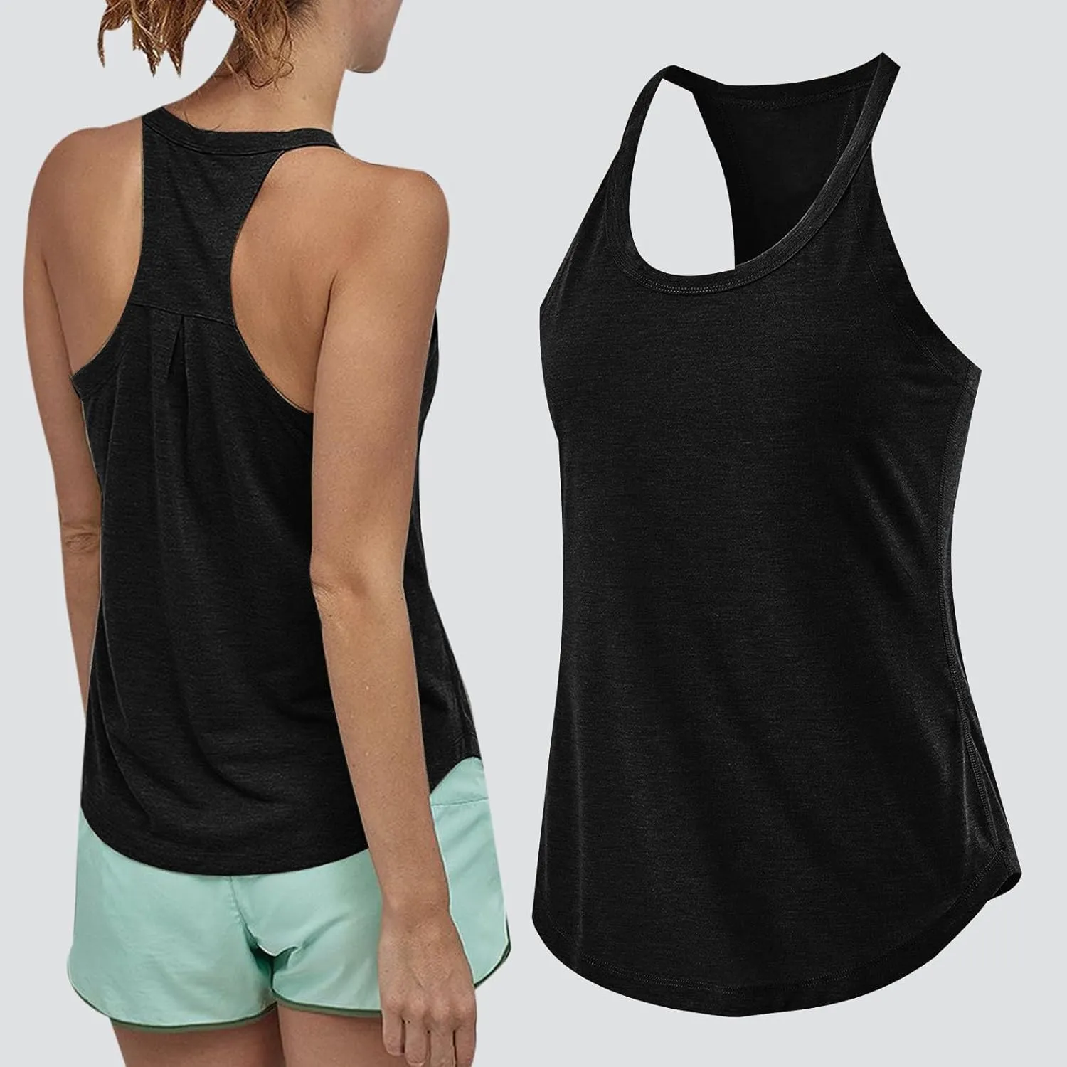 Workout Tank Tops Woman Racerback Sleeveless Running Tanks Scoop Neck Loose Athletic Yoga Camisole Sports Shirts