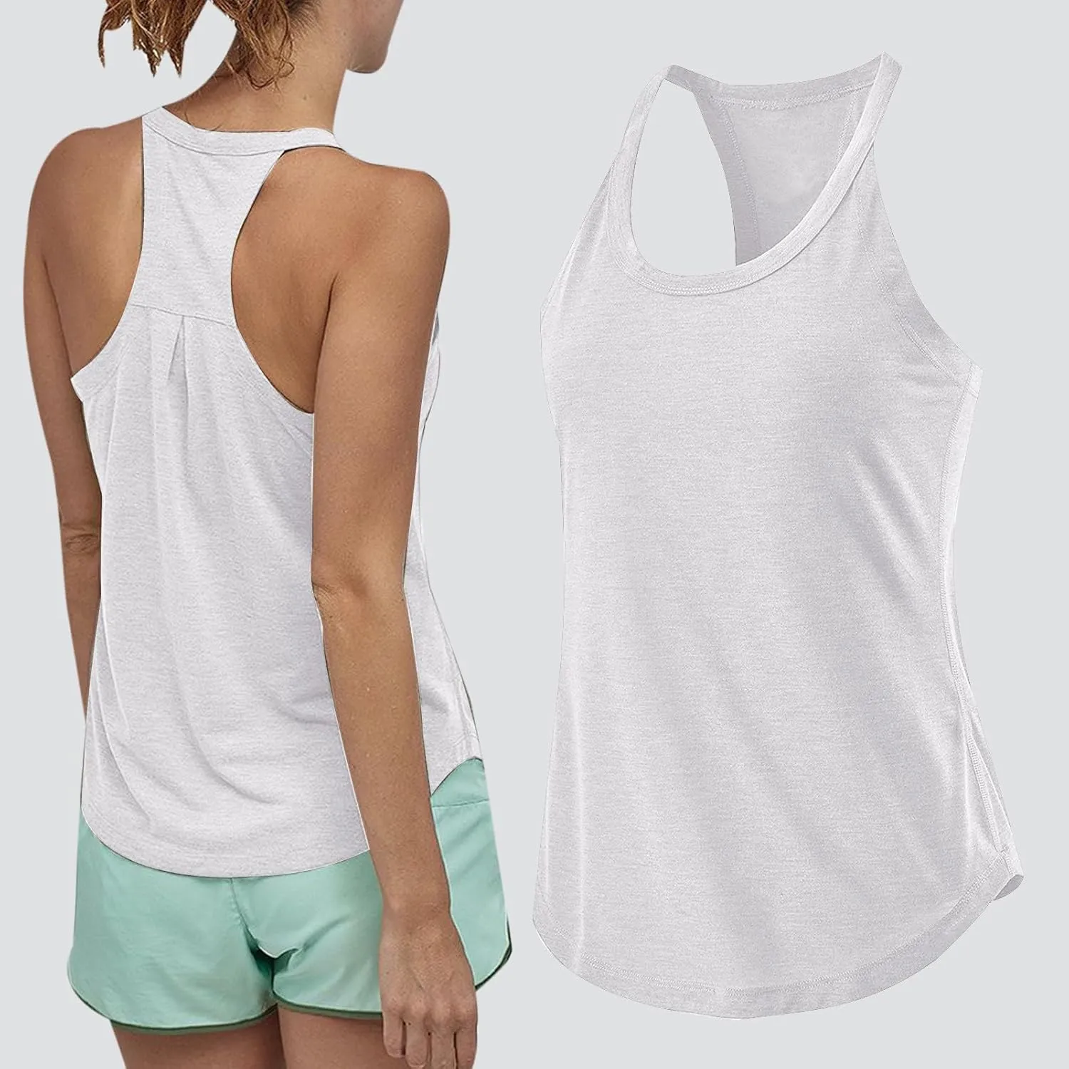 Workout Tank Tops Woman Racerback Sleeveless Running Tanks Scoop Neck Loose Athletic Yoga Camisole Sports Shirts