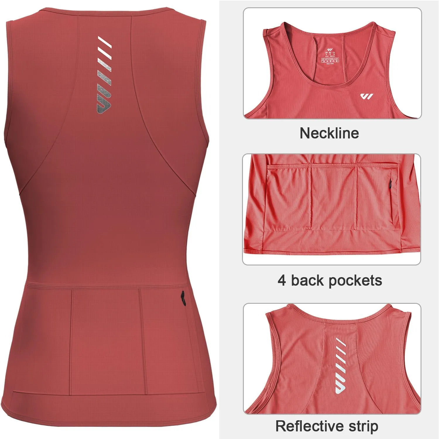 Wulibike Sleeveless Cycling Jersey Women Running Shirts Vest bike top Summer Biking tank Basic Top With Pockets