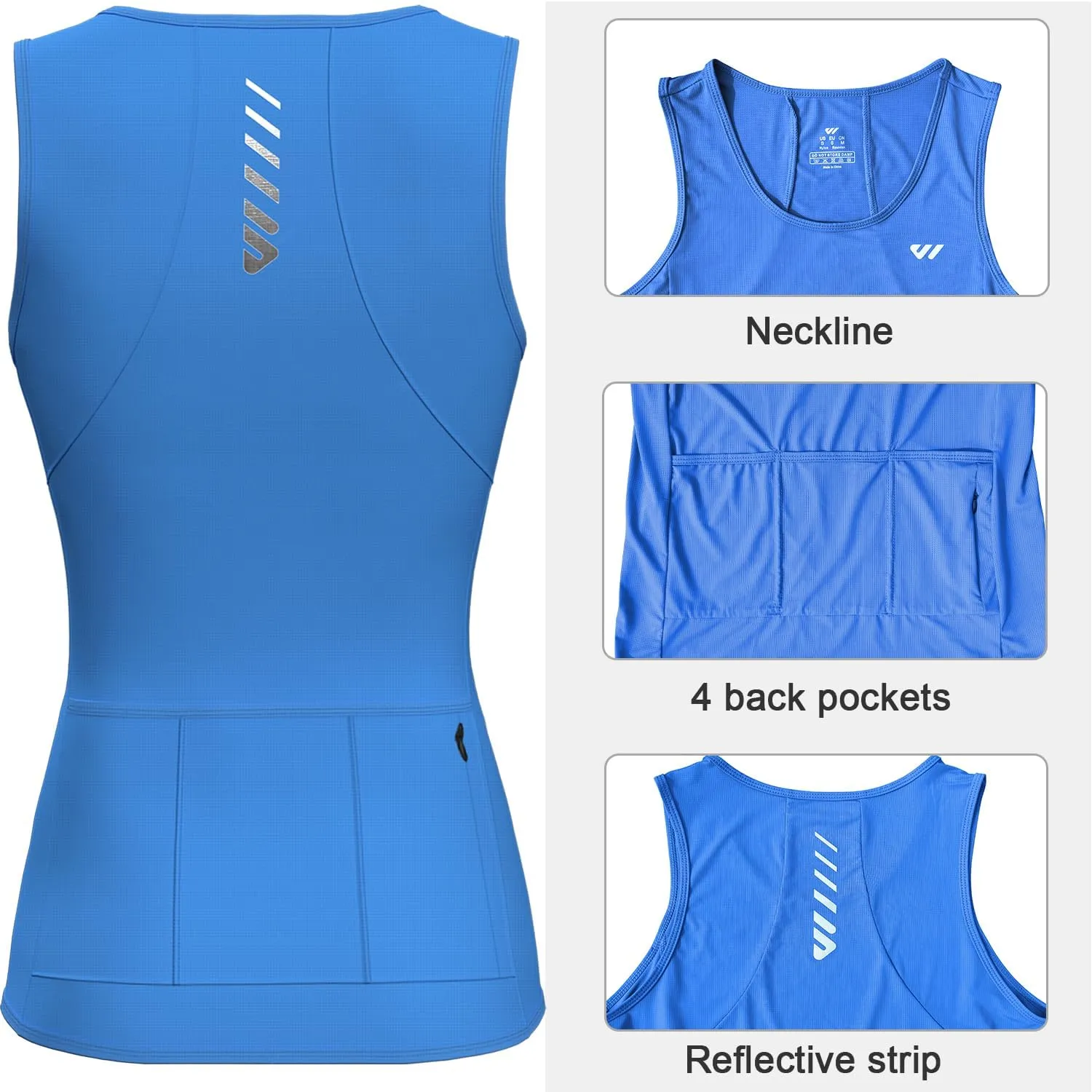 Wulibike Sleeveless Cycling Jersey Women Running Shirts Vest bike top Summer Biking tank Basic Top With Pockets