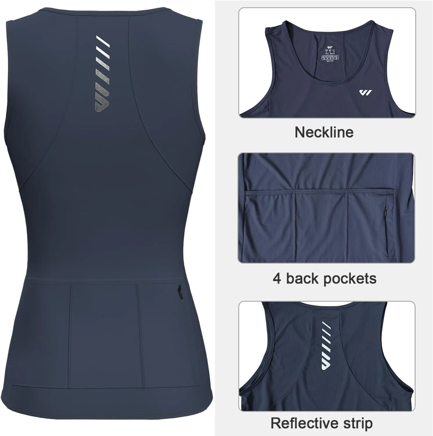 Wulibike Sleeveless Cycling Jersey Women Running Shirts Vest bike top Summer Biking tank Basic Top With Pockets