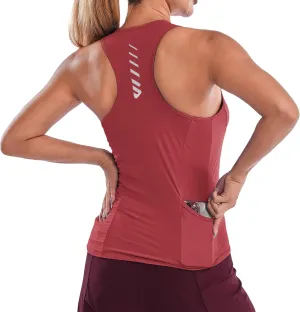 Wulibike Sleeveless Cycling Jersey Women Running Shirts Vest bike top Summer Biking tank Basic Top With Pockets