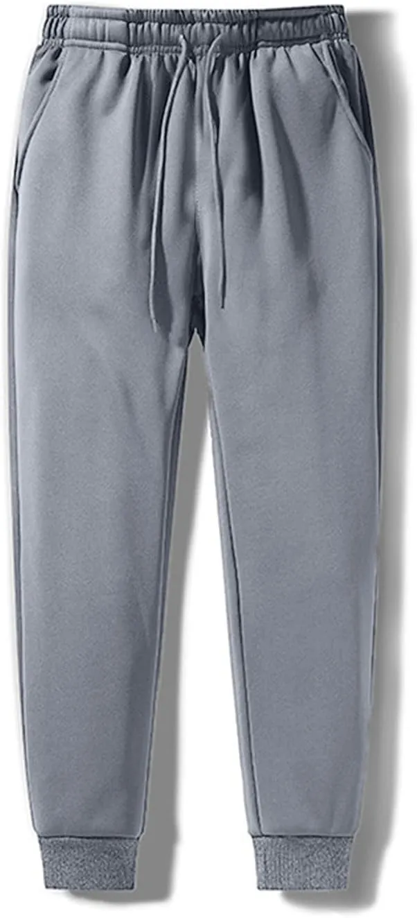 Ymosrh Men's Sweatpants Thermal Fleece Pockets Thickened Lined Casual Sports Trousers Pants Sweatpants, M-5XL