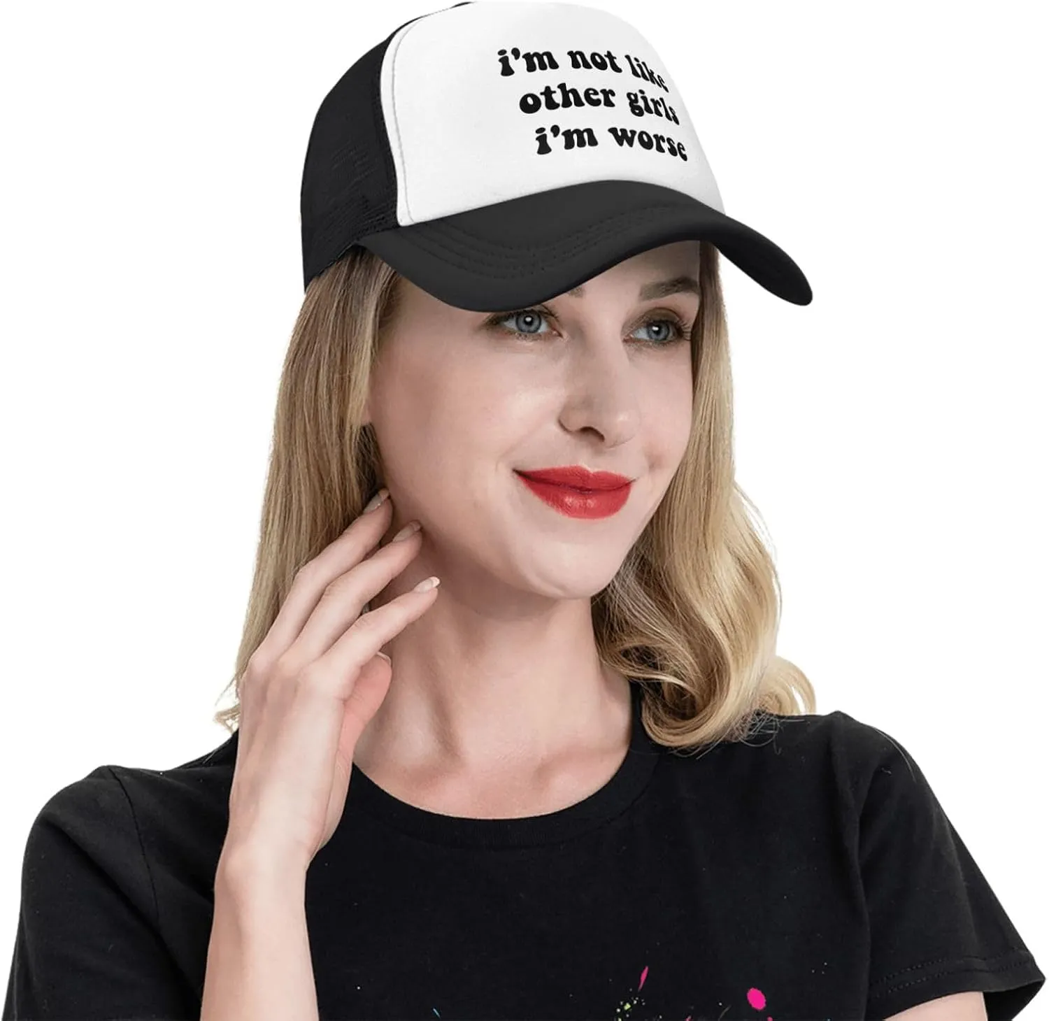 You Find It Offensive? I Find It Funny Trucker Hats for Women Black Men Retro Trucker Black Hats for Men