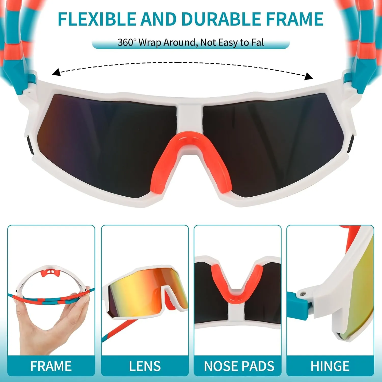 Youth Sunglasses Polarized Baseball Sunglasses for 8-14 Boys Girls Kids UV400 Sports Softball Cycling Glasses