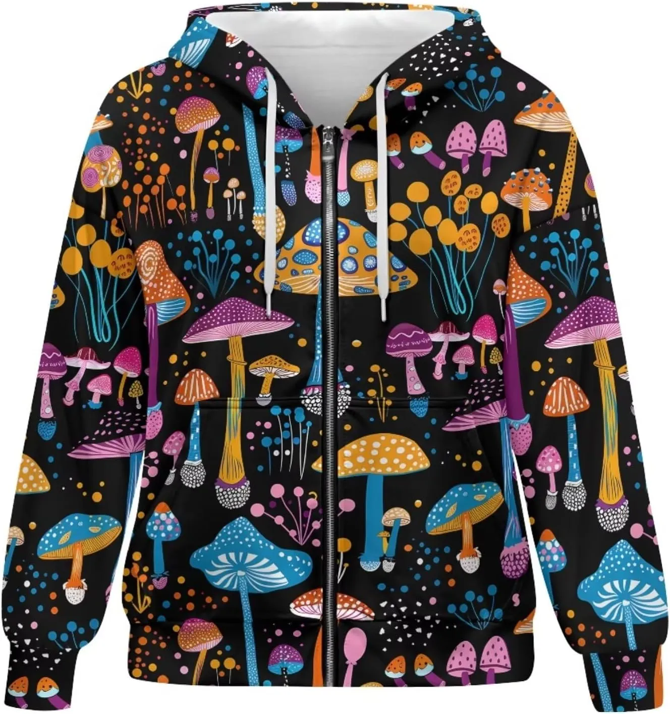 Zipper Hoodies for Women Oversized Sweatshirt with Pockets Sweater Hooded Sweatshirt Fall Clothes Activewear