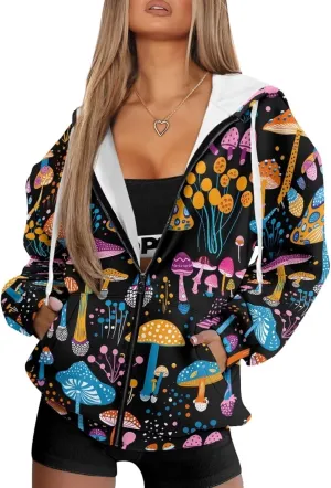 Zipper Hoodies for Women Oversized Sweatshirt with Pockets Sweater Hooded Sweatshirt Fall Clothes Activewear